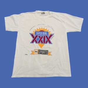 Vintage 90s Nutmeg Mills NFL Super Bowl XXIX Football Shirt XL